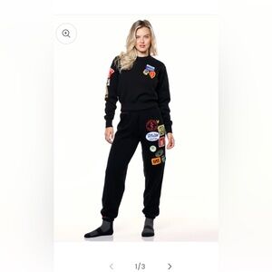 Riley Black Patchwork Track Joggers